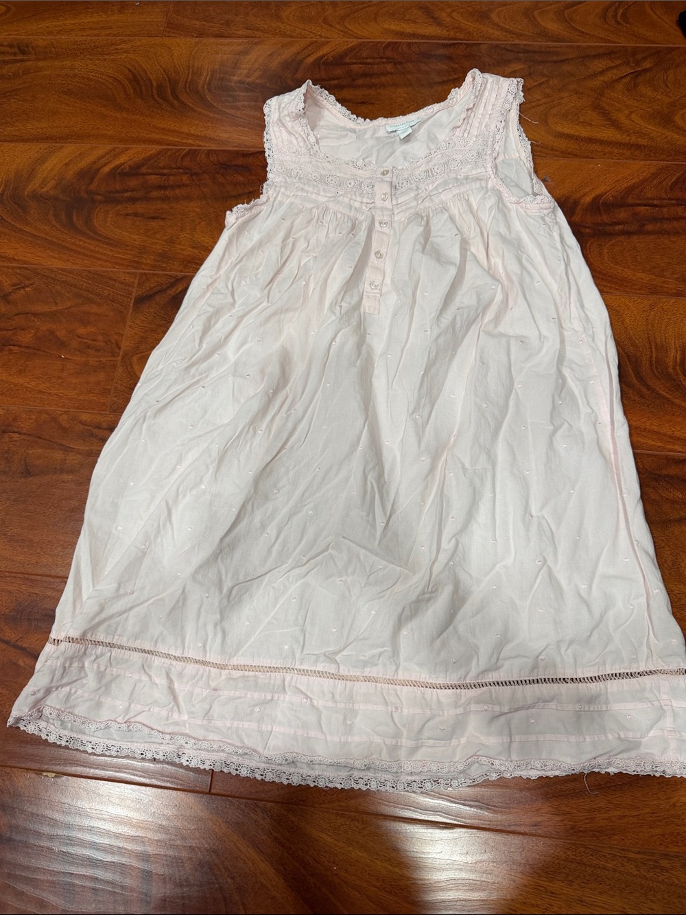 Women's Light Pink Lace-Trim Nighty